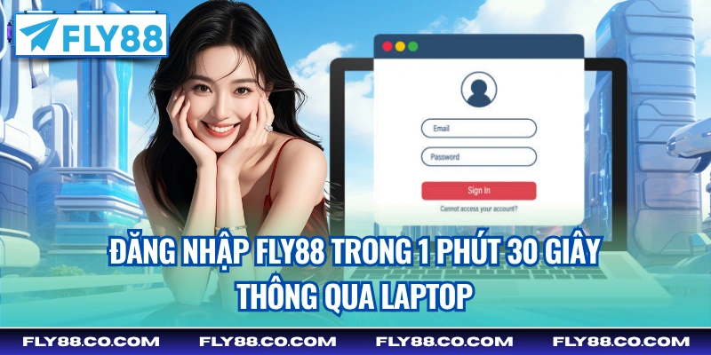 Đăng nhập Fly88 trong 1 phút 30 giây thông qua laptop